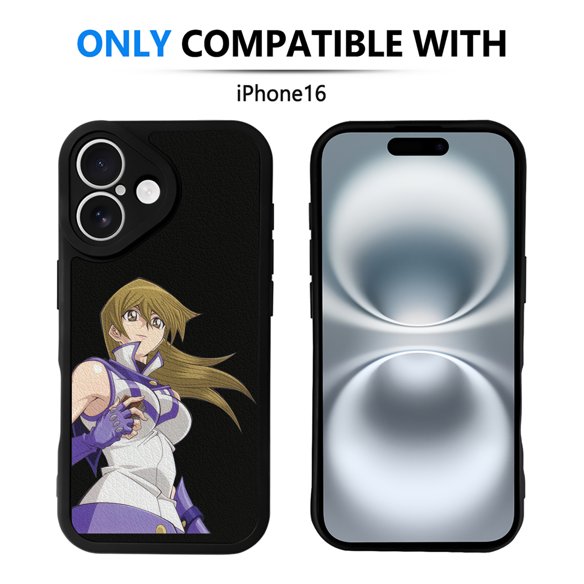 （画像用） 遊☆戯☆王 Yu-Gi-Oh! 【iPhone 16シリーズ対応】シリコンスマホケース（レザー調） 材質：シリコン